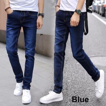 Summer Men Casual Straight Slim Jeans (Blue) - intl  