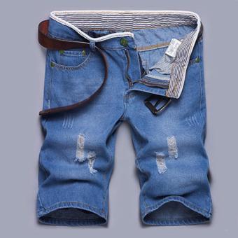 Summer Men's Fashion Washing Holes Denim Shorts Pants - intl  