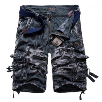 Summer Men's Tooling Loose Casual Multi-pocket Cotton Shorts (Gray). - Intl  
