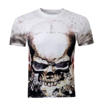 summer new men's 3D short sleeve T-shirt ,Domineering skull 3D T shirt  