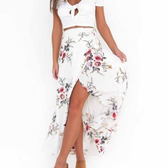 Summer New Women's Dress Fashion Irregular Lower Body Print Skirt AM022 - White - intl  