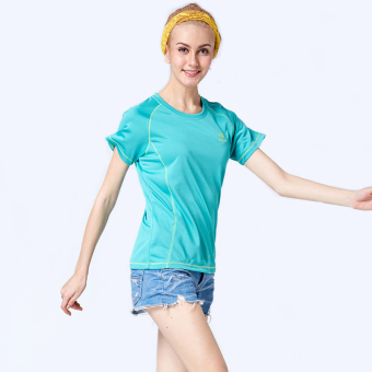 Summer Round Collar Women's Quick-drying T-shirts(Mint green)  