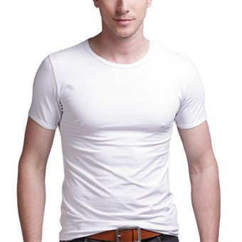 Summer Short Sleeve Casual T-Shirt (White)  