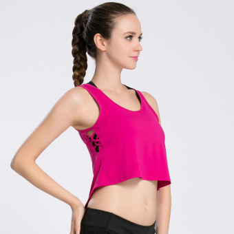 Summer Style Women Short Sport Crop Top Sleeveless U Croptops Fitness Gym Tank Tops Femme Vest Tube Top(Rose) - intl  