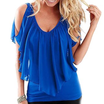 Summer Women Lady Tank Fashion Loose Vest Sleeveless T-Shirt Casual Tops Blouse Blue - intl  