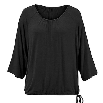 Sunweb Fashion Summer Women Short Sleeve Loose Top Blouse Casual T-Shirt ( Black ) - intl  