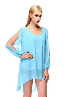 Sunweb Fashion Women's Casual Loose Dress ( Light Blue )  