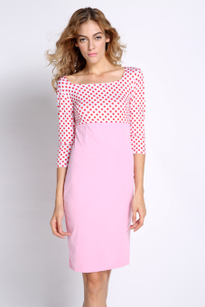 Sunweb Polka Dot Print Women Casual Cocktail Dress ( Pink ) - Intl  