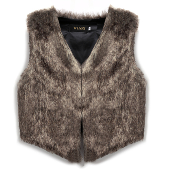 SuperCart Ladies Casual Outwear Faux Fur Waistcoat Gilet Jacket Coat Cool Vest (Brown)  