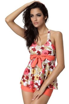 SuperCart Stylish Lady Women Floral Halter Sleeveless Top and Shorts Beach 2 Piece Set (Multicolor)   