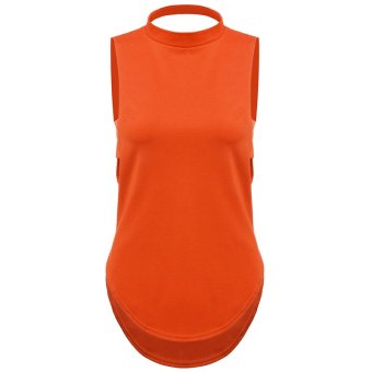 Supercart Women's Irregular Hollow Out Slim Fit Backless Bottoming Tank Tops ( Orange )  