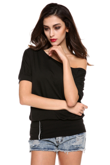 SuperCart Women's Off Shoulder Blouses Shirt (Black)   