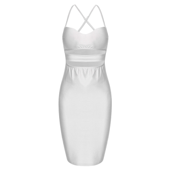 Supercart Zeagoo Women Slim Sexy Hollow Out Bodycon Bandage Party Pencil Dress ( White ) - intl  