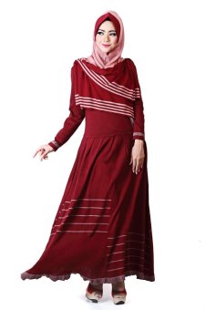 Supernova House Volita Dress Maroon Burgundy M - Pasmina dijual terpisah  