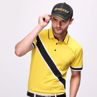 Svingolf Edd Polo Baju Golf Pria (Kuning / Hitam)  