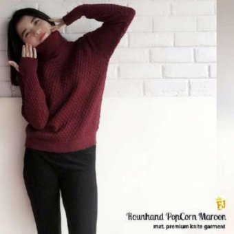 Sweater Rajut Roundhand Popcorn - Maruun  