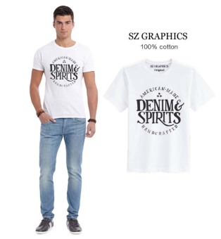 Sz Graphics Denim Spirits T Shirt Pria Kaos Pria T Shirt Fashion Pria T Shirt Kaos Pria-Putih  