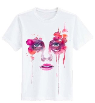 Sz Graphics Fashion Face T Shirt Wanita Kaos Wanita T Shirt Fashion Wanita T Shirt Kaos Distro Wanita-Putih  