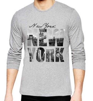 Sz Graphics New York T Shirt Long Sleeve Pria Kaos Lengan Panjang Pria T Shirt Pria Kaos Pria T Shirt Fashion-Misty  