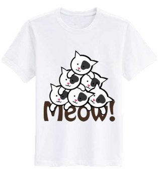 SZ Graphics T Shirt Wanita Meow Sleep - Putih  