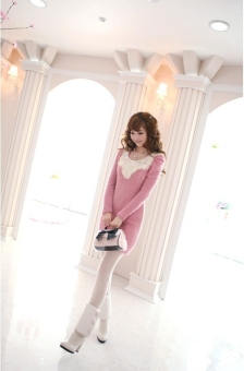 Tamochi Cute Korea Long Sleeve Dress DS4192 Pink  