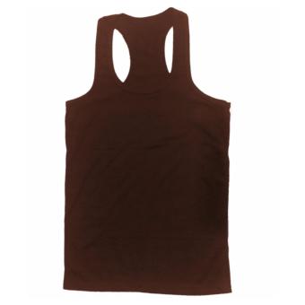 Tanktop - Singlet - Camisol Model Tali Silang Agnes Ukuran Sedang (Coklat)  