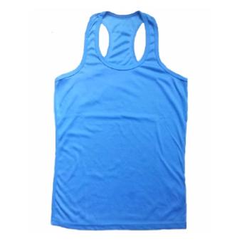 Tanktop - Singlet - Camisol Model Tali Silang Agnes Ukuran Sedang Biru muda)  