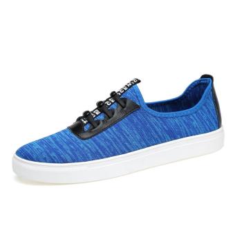 Tauntte Fashion Knitting Line Men Sneakers Korean Breathable Casual Shoes (Blue) - intl  