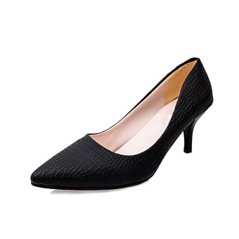 Tauntte Think Heels Pointed Office Women Pumps OL Career Shallow High Heels Shoes (Black) - intl  