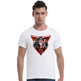 The Dark Knight VS The Man Of Steel Cotton Soft Men Short T-Shirt (White)   