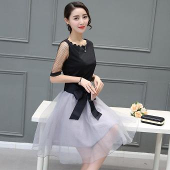 The Korean version of the new summer Eugen yarn slim dress - intl  