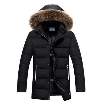 Thick Men Winter Cotton Coat Men Warm Jacket Zipper Parkas Wear Outwear Long Style Thick Down Jackets And Coats CFL  