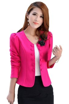 Toprank Coat Jacket Women Suit Coat Basic Jackets Coats Full Sleeve Outerwear Coats ( Pink ) - intl  