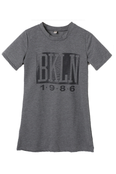 Toprank Summer Fashion Printed Short Sleeve T-Shirt Women Tops Tee ( Grey )  