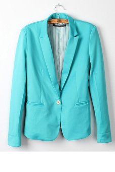 Toprank Women Jackets Candy Basic Coat Slim Suit Ladies Blazer 6 ( Blue ) (Intl)  