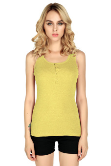Toprank Womens Vest Tops Sleeveless Bodycon Temperament T-Shirt Vest Tank Top ( Yellow )  
