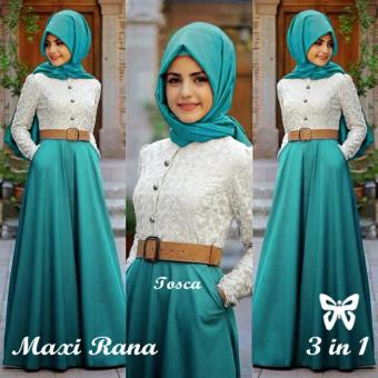 Trend Baju - Hijab Brukat Lapis Furing Uk L - Green  