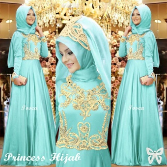 Trend Baju - Hijab Prince Bordir Pashmina Uk L - Turquoise  