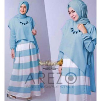 Trend Baju - Maxi Salur Jersey Uk L - Biru  