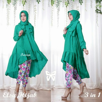 Trend Baju - Set Hijab Pashmina Uk L - Hijau  