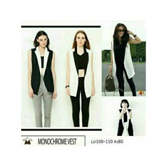 trendshopee Vest Monocrom [WHITE]  