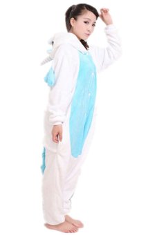 Twinklenorth AAC-24 Blue Unicorn Adult Animal Costume Jumpsuit  