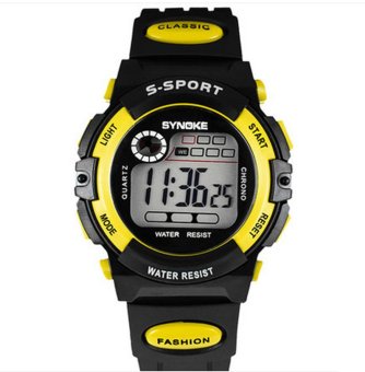 Twinklenorth Men Yellow Waterproof Plastic Causal Digital LED Watch Watches Wristwatches 99269-5  