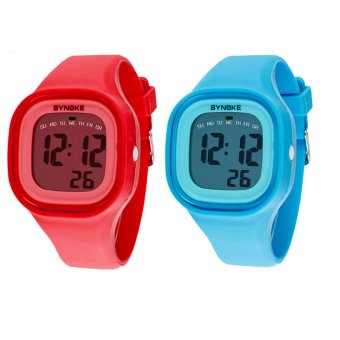 Twinklenorth Men's Blue/Red Silicone Strap Watch 66896-11  