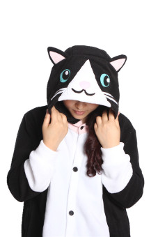 Ufosuit 3D Black Cat Adult Animal Kigurumi Onesie-black  