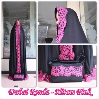 Ukhuwah Mukena Spandek Premium Renda - Hitam  