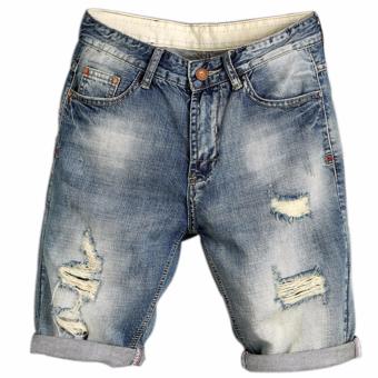 ummer Men's Jogger Ripped Denim Shorts Hole Pop Street-Wear Male Jeans Thin Fashion Brand Male Jeans - intl  