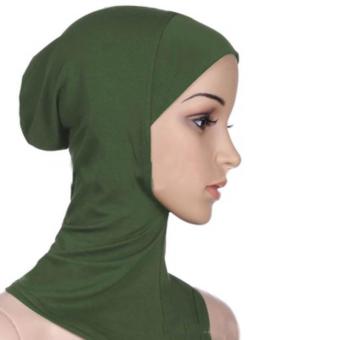 Under Scarf Hat Muslim woman Hijab Islamic Head Wear Neck Cover Army Green - intl  