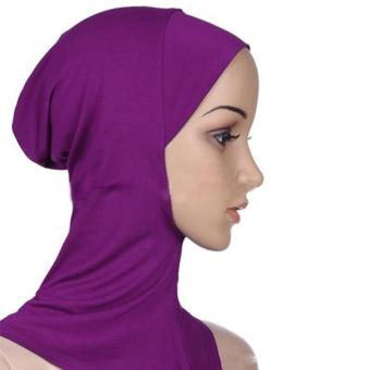 Under Scarf Hat Muslim woman Hijab Islamic Head Wear Neck Cover Purple - intl  