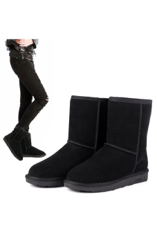 Unisex Winter Warm Snow Half Boots Shoes 6 Colors (Black) - intl  